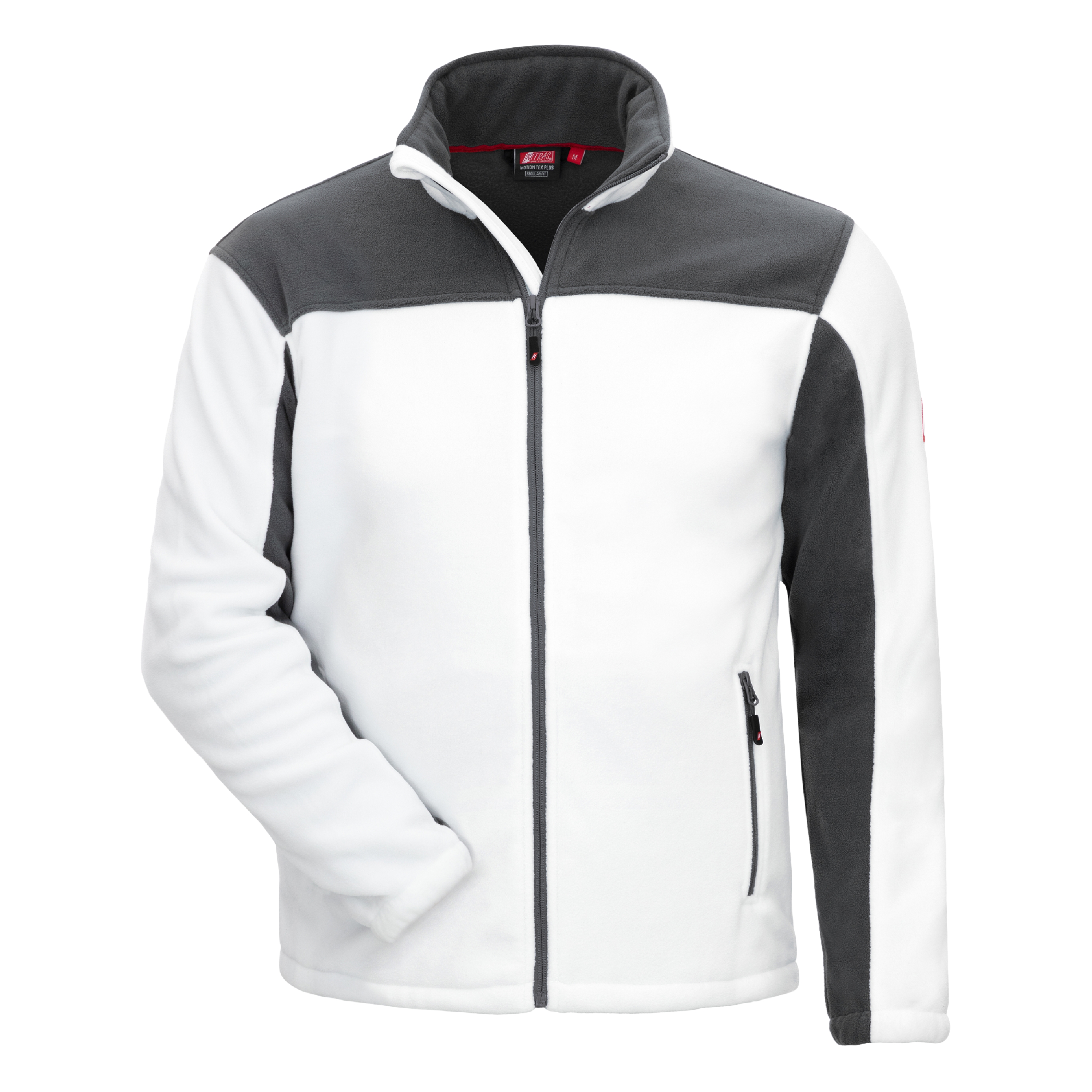 7043 - NITRAS MOTION TEX PLUS, Fleece-Jacke, weiß / grau, OEKO-TEX