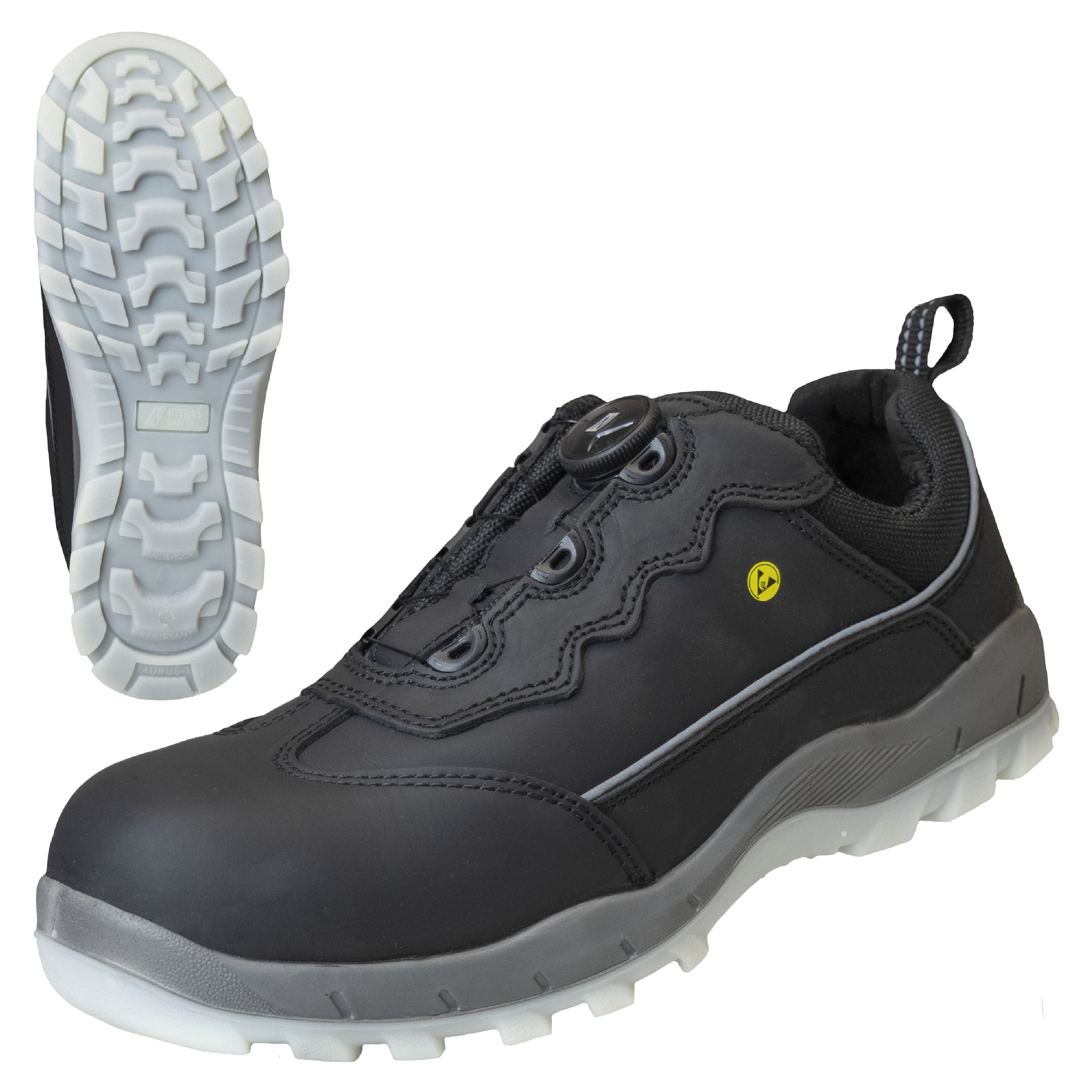 7306 - NITRAS SPORT STEP FIT, Sicherheitshalbschuhe, schwarz, EN ISO 20345, EN 61340-4-3, DGUV Regel 112-191