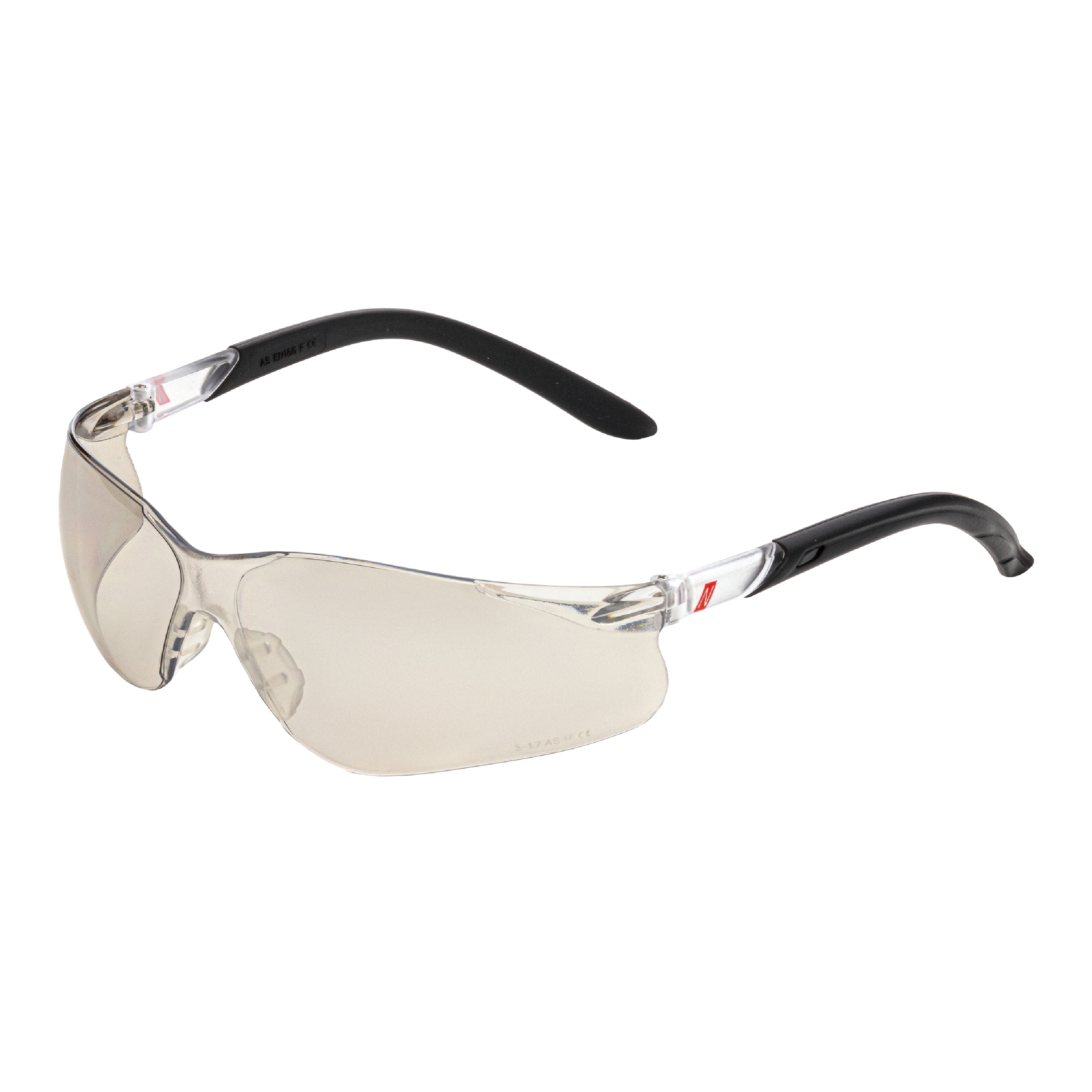 9012 - NITRAS VISION PROTECT, Schutzbrille, beige / schwarz, silber verspiegelt,  EN 166