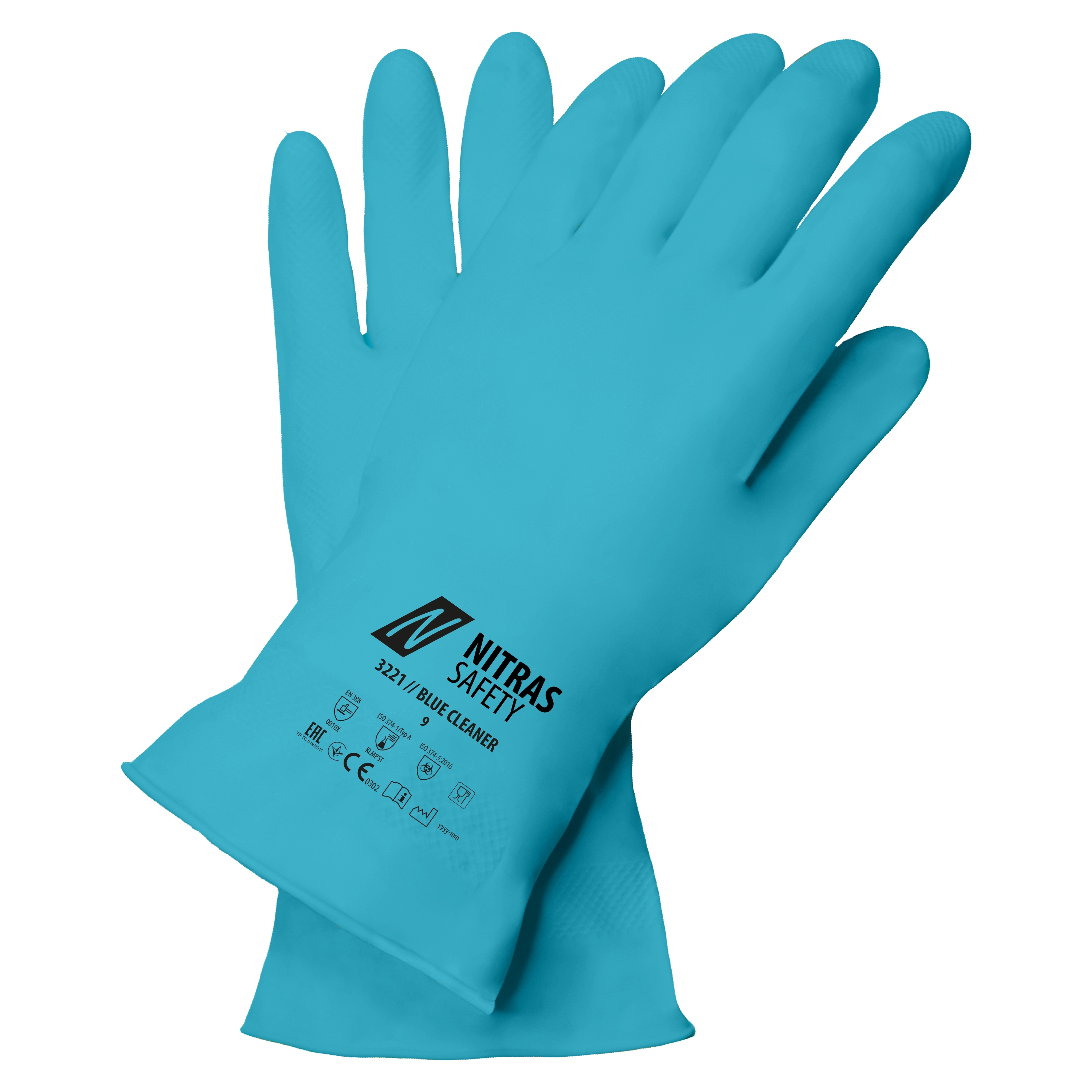 3221 - NITRAS BLUE CLEANER, Chemikalienhandschuhe, blau, EN 388, EN ISO 374