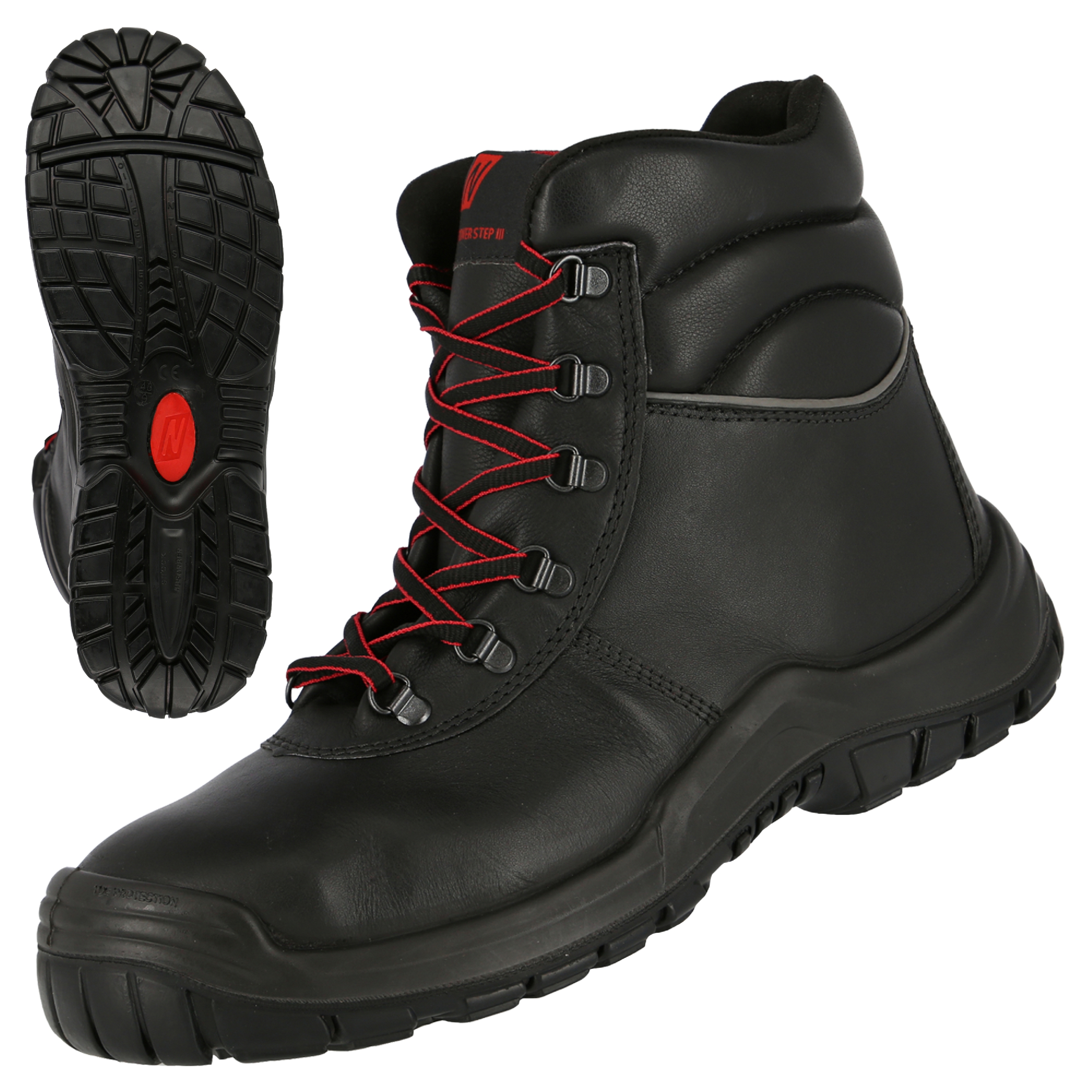 7213 - NITRAS POWER STEP MID+, S3 CI HI HRO Sicherheitsstiefel, hoch, schwarz, EN ISO 20345, DGUV Regel 112-191